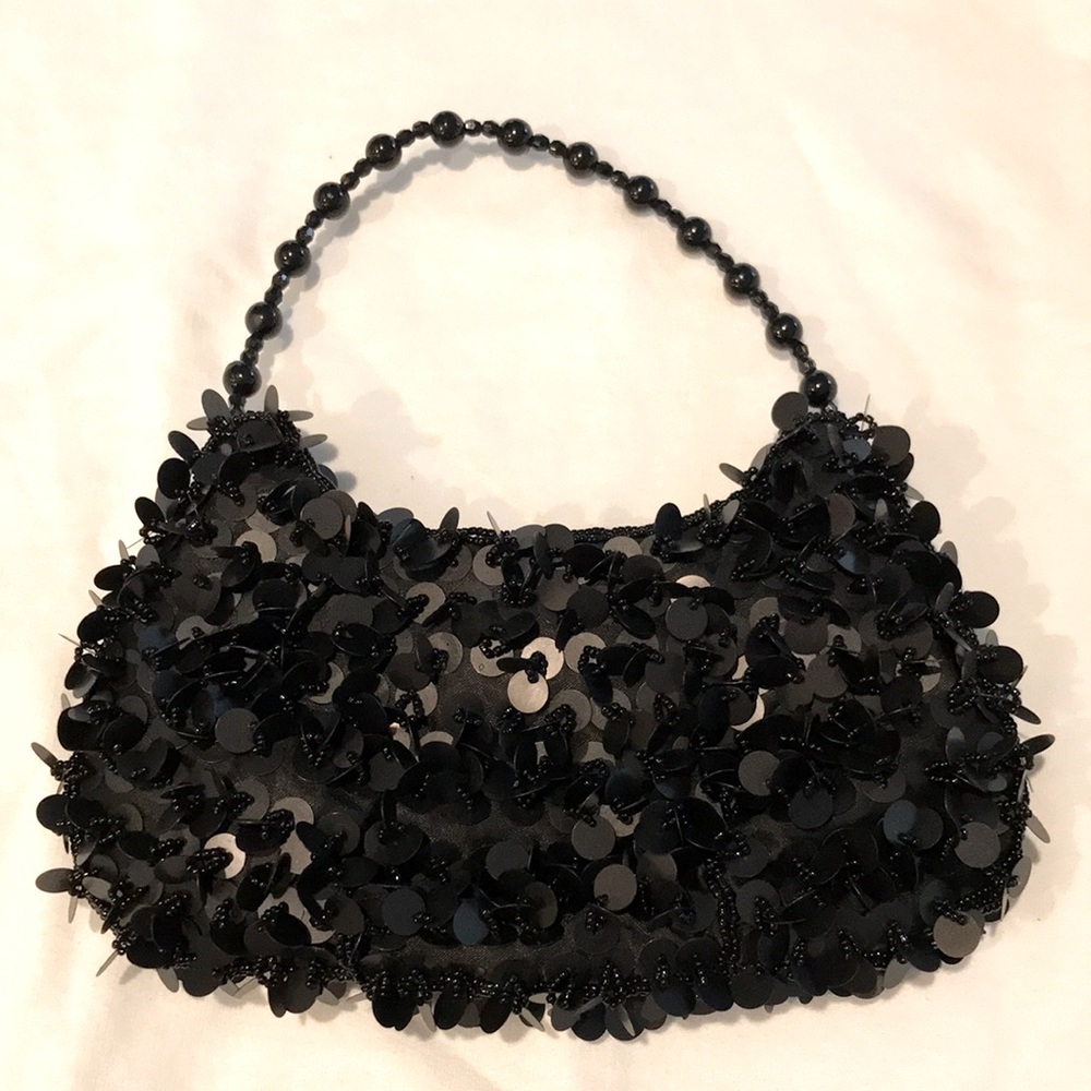 Black beaded/sequin cocktail bag